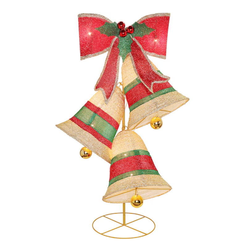 4.5-Ft Lighted Pop up Holiday Bells Decoration