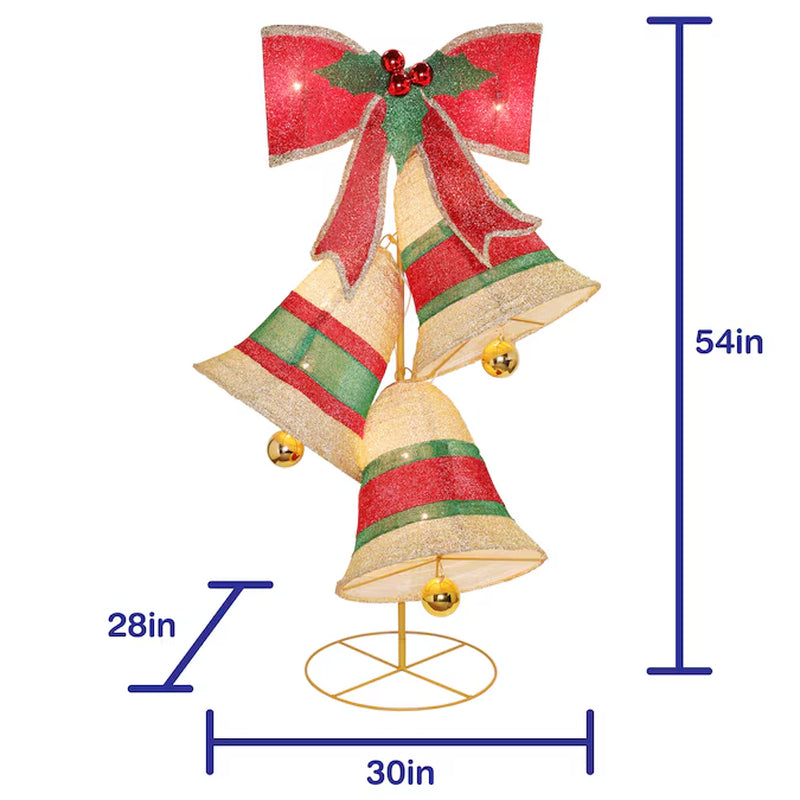 4.5-Ft Lighted Pop up Holiday Bells Decoration