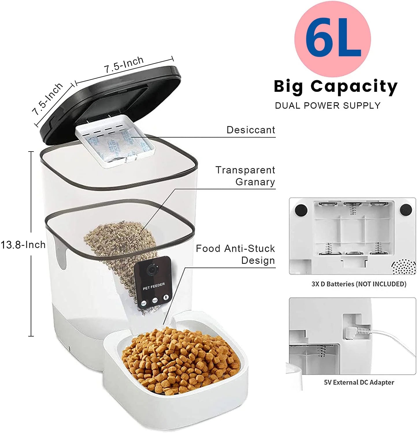 Automatic Pet Feeder with 1080P Camera & App Control